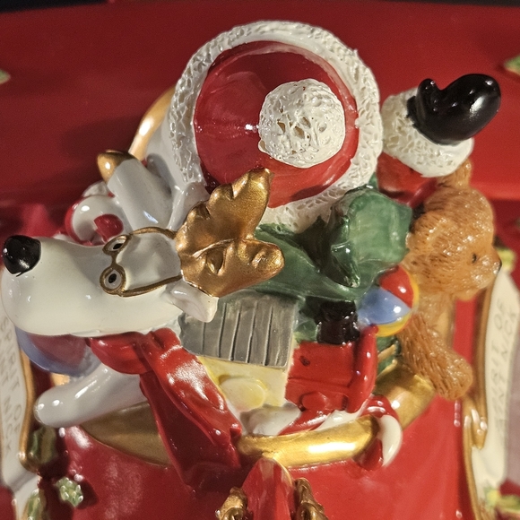 Fitz and Floyd Christmas Santa In Plane Figurine Music Box Holiday Musicals - Picture 7 of 16